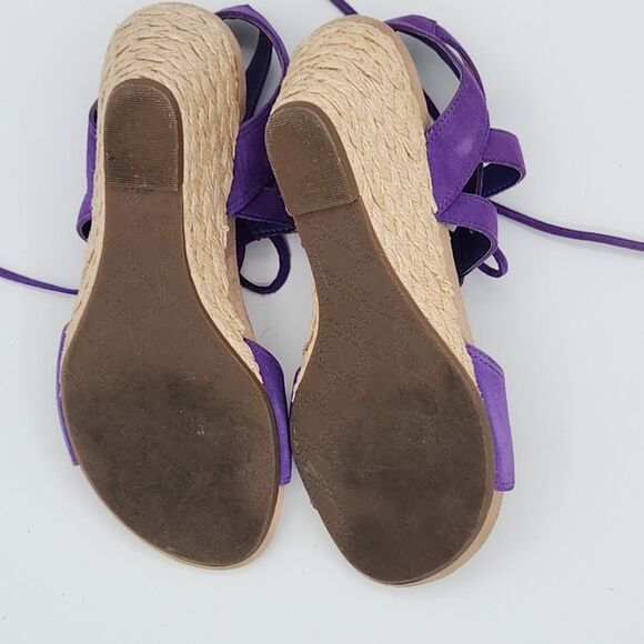 Vionic Noble Purple Tansy Espadrille Strappy Sandals Women's Sz 7 Wedge Heel - Picture 9 of 9